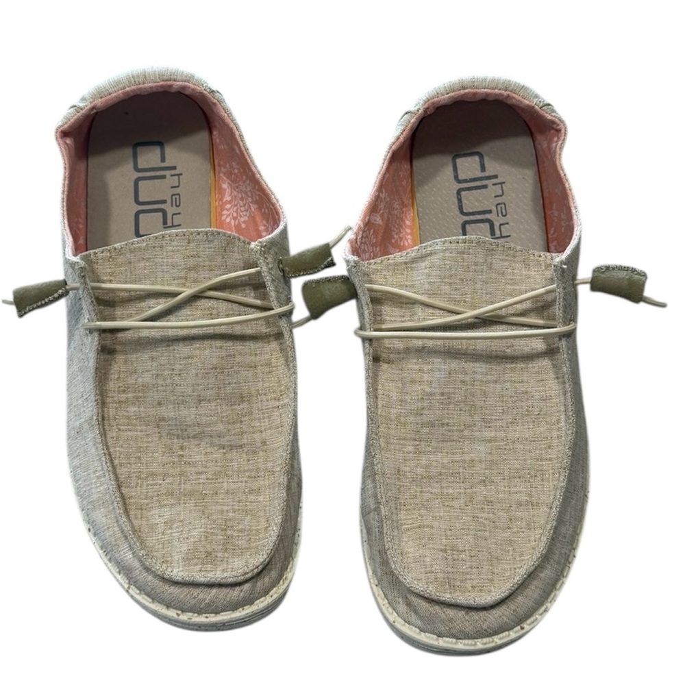 Hey Dude Women's Wendy Chambray White Nut Shoes - Picture 2 of 7